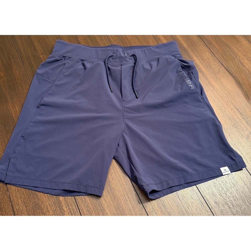 Bauer Women Navy Blue Training Athletic Shorts Small Drawstring Gym Workout